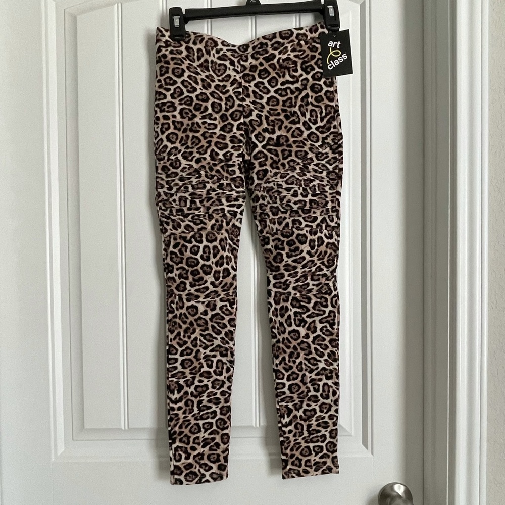 NWT Girls Leopard Moto Leggings